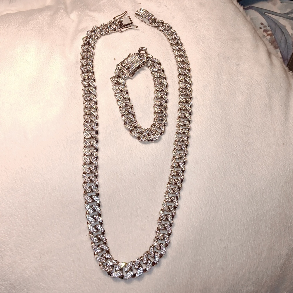 Sterling Silver necklace set unisex Gift Box